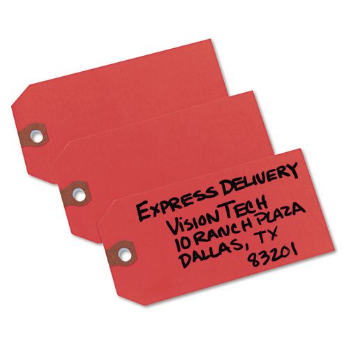 Image of Avery® 12345 Unstrung Shipping Tags, 11.5 pt.Stock, 4.75 x 2.38, Red, 1,000/Box