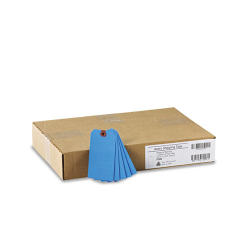 Image of Avery® AVE12355 Unstrung Shipping Tags, 11.5 pt Stock, 4.75 x 2.38, Blue, 1,000/Box