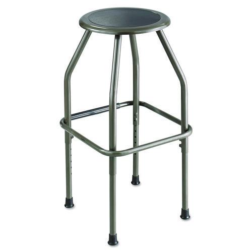 Image of Safco® 6666 Diesel Industrial Stool with Stationary Seat, Backless, Supports Up to 250 lb, 22.5" to 29.5" Seat Height, Pewter