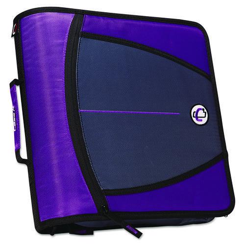 Image of Case it D-146 PUR Large Capacity Zipper Binder, 3 Rings, 3" Capacity, 11 X 8.5, Purple