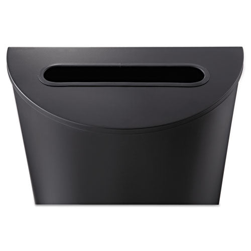 Image of Safco® 9940BL Half-Round Receptacle, 15 gal, Steel, Black
