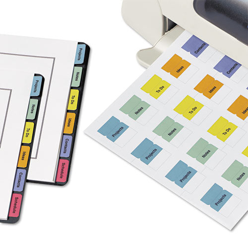 Image of Avery® 16283 Printable Plastic Tabs with Repositionable Adhesive, 1/5-Cut, Assorted Colors, 1.75" Wide, 80/Pack