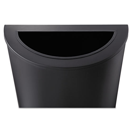 Image of Safco® 9940BL Half-Round Receptacle, 15 gal, Steel, Black
