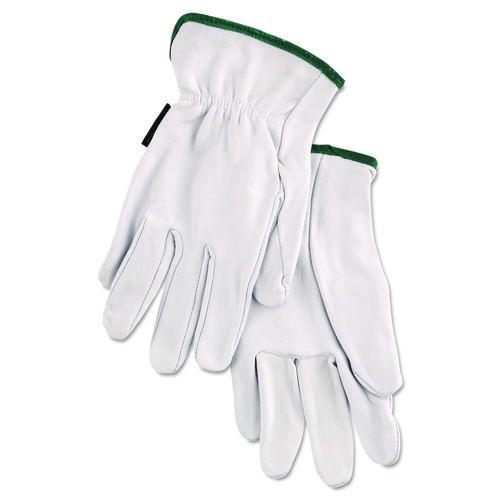 Image of MCR Safety 3601M Grain Goatskin Driver Gloves, Gunn Cut, Straight Thumb, Medium, White, 12 Pairs