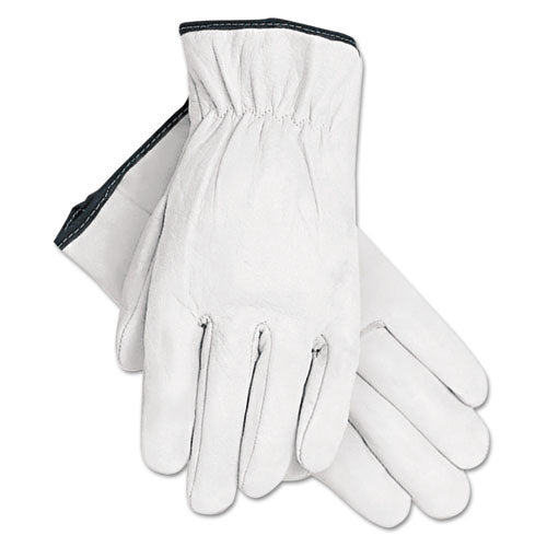 Image of MCR Safety 3601XL Grain Goatskin Driver Gloves, Gunn Cut, Straight Thumb, X-Large, White, 12 Pairs