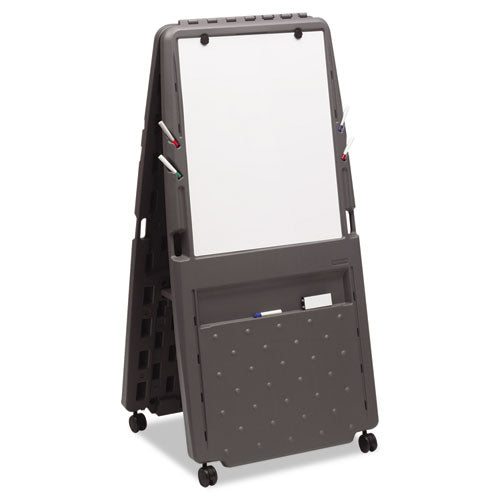 Image of Iceberg 30237 Ingenuity Presentation Flipchart Easel with Dry Erase Surface, 33" x 28", White Surface, Charcoal Gray Polyethylene Frame