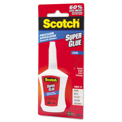 Image of Scotch® AD124 Super Glue With Precision Applicator, 0.14 Oz, Dries Clear