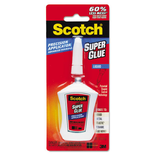 Image of Scotch® AD124 Super Glue With Precision Applicator, 0.14 Oz, Dries Clear