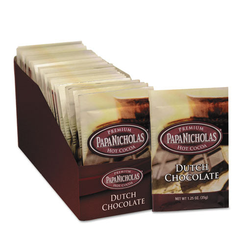 Image of PapaNicholas® Coffee 79224 Premium Hot Cocoa, Dutch Chocolate, 24/carton