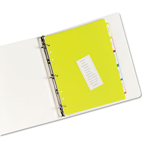 Image of Avery® 23080 Heavy-Duty Plastic Dividers With Multicolor Tabs And White Labels , 5-Tab, 11 X 8.5, Assorted, 1 Set