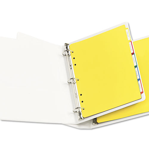 Image of Avery® 23080 Heavy-Duty Plastic Dividers With Multicolor Tabs And White Labels , 5-Tab, 11 X 8.5, Assorted, 1 Set