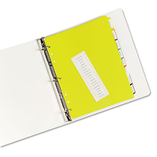 Image of Avery® 23084 Heavy-Duty Plastic Dividers With Multicolor Tabs And White Labels , 8-Tab, 11 X 8.5, Assorted, 1 Set