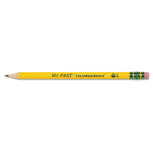 Image of Ticonderoga® X33312 My First Woodcase Pencil With Eraser, Hb (#2), Black Lead, Yellow Barrel, Dozen