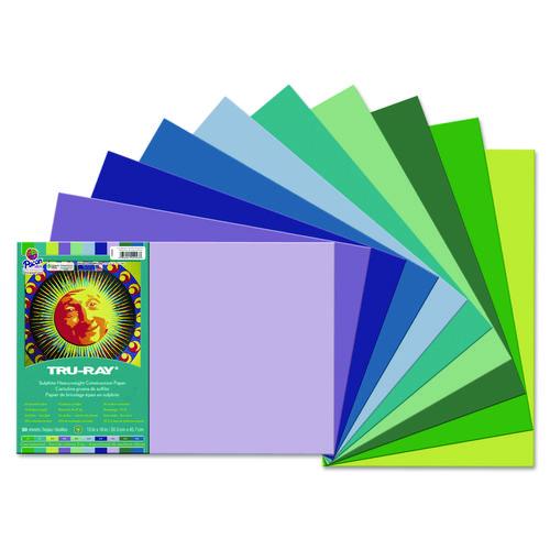 Image of Pacon® P102943 Tru-Ray Construction Paper, 76 lb. Text Weight, 12 x 18, Assorted Cool/Warm Colors, 25/Pack
