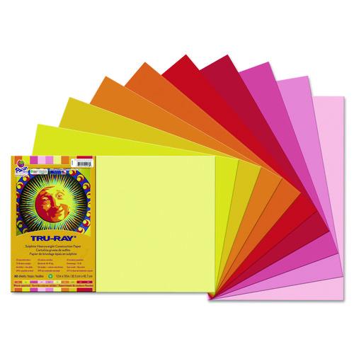 Image of Pacon® P102948 Tru-Ray Construction Paper, 76 lb Text Weight, 12 x 18, Assorted Cool/Warm Colors, 25/Pack