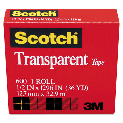 Image of Scotch® 600 Transparent Tape, 1" Core, 0.5" X 36 Yds, Transparent