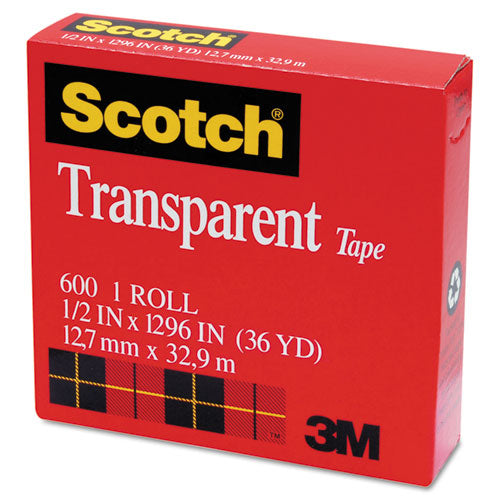 Image of Scotch® 600 Transparent Tape, 1" Core, 0.5" X 36 Yds, Transparent