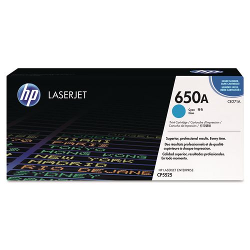 Image of HP CE271A HP 650a, (ce271a) Cyan Original Laserjet Toner Cartridge