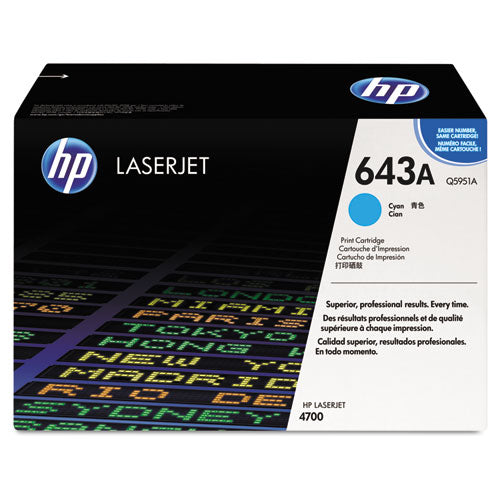 Image of HP Q5951A HP 643a, (q5951a) Cyan Original Laserjet Toner Cartridge