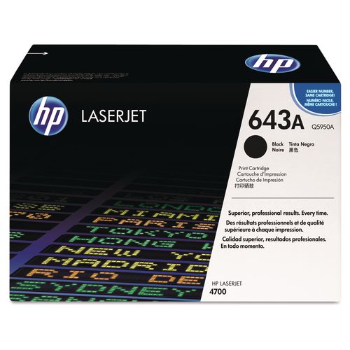 Image of HP Q5950A HP 643a, (q5950a) Black Original Laserjet Toner Cartridge