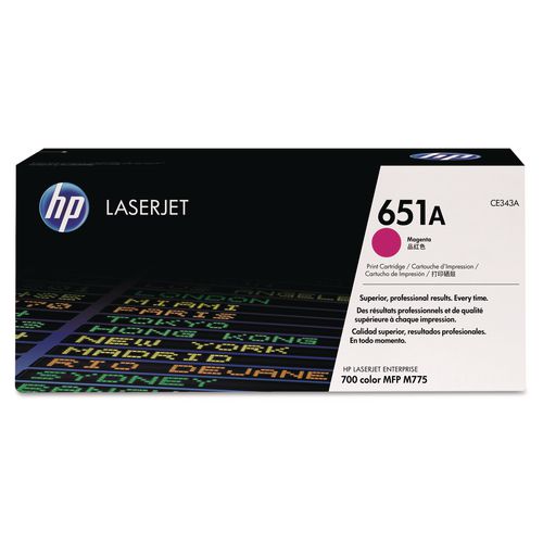 Image of HP CE343A HP 651a, (ce343a) Magenta Original Laserjet Toner Cartridge