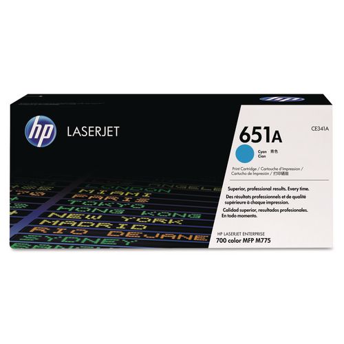 Image of HP CE341A HP 651a, (ce341a) Cyan Original Laserjet Toner Cartridge