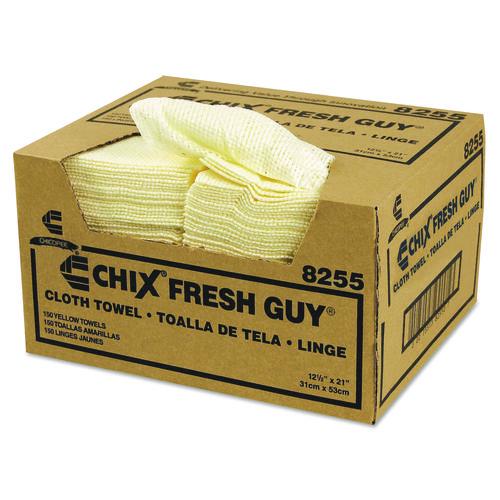 Image of Chix® 8255 Fresh Guy Towels, 13.5 x 13.5, Yellow, 150/Carton