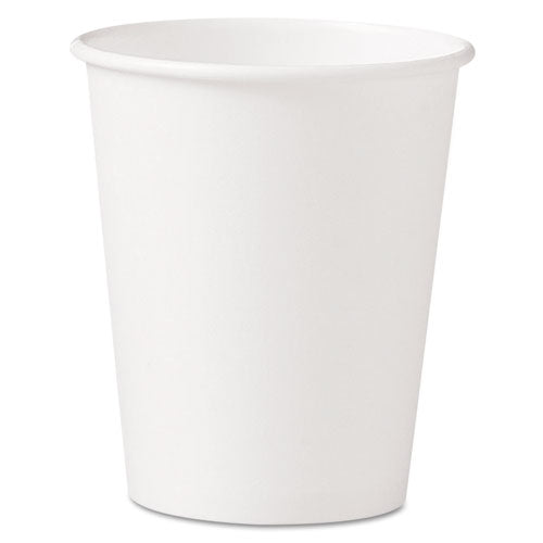 Image of SOLO® 370W-2050 Single-Sided Poly Paper Hot Cups, 10 oz, White, 50/Sleeve, 20 Sleeves/Carton