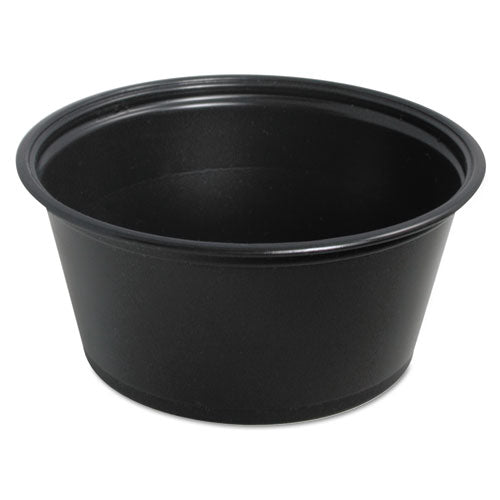 Image of Dart® 325PCBLK Conex Complements Portion/Medicine Cups, 3.25 oz, Plastic, Black, 125/Bag, 20 Bags/Carton