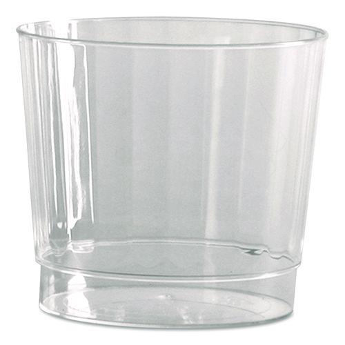 Image of WNA WNA CCR9240 Classic Crystal Plastic Tumblers, 9 Oz, Clear, Fluted, Rocks Squat, 20/pack, 12 Packs/carton