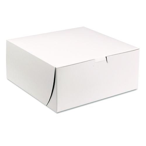 Image of SCT® SCH 0961 White One-Piece Non-Window Bakery Boxes, 9 x 9 x 4, White, Paper, 200/Carton