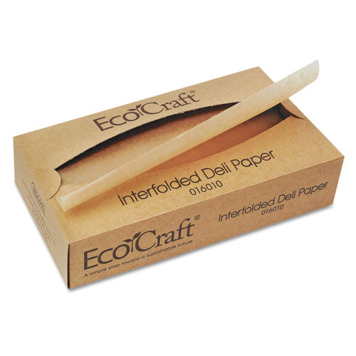 Image of Bagcraft 16010 EcoCraft Interfolded Soy Wax Deli Sheets, 10 x 10.75, 500 Sheets/Box, 12 Boxes/Carton