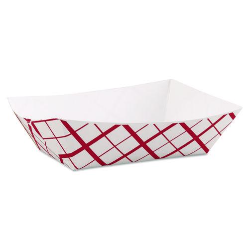Image of SCT® SCH 0425 Paper Food Baskets, 3 lb Capacity, 7.2 x 4.95 x 1.94, Red/White, Paper, 500/Carton