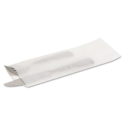Image of Bagcraft 300039 Silverware Bags, 2.25" x 10" x 10", Translucent White, 2,000/Carton