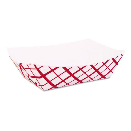 Image of SCT® 417 Paper Food Baskets, 2 lb Capacity, Red/White, Paper, 1,000/Carton