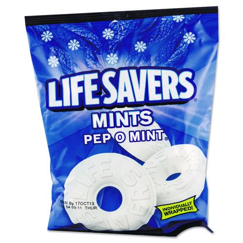 Image of LifeSavers® NFG08503 Hard Candy Mints, Pep-O-Mint, Individually Wrapped, 6.25 Oz Bag