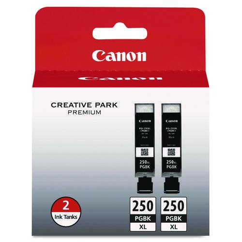Image of Canon® 6432B004 6432b004 (pgi-250xl) Chromalife100+ High-Yield Ink, 500 Page-Yield, Black, 2/pack