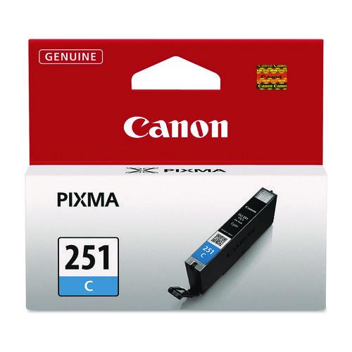 Image of Canon® 6514B001 6514b001 (cli-251) Chromalife100+ Ink, 304 Page-Yield, Cyan