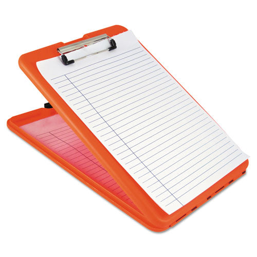 Image of Saunders 00579 SlimMate Storage Clipboard, 0.5" Clip Capacity, Holds 8.5 x 11 Sheets, Hi-Vis Orange
