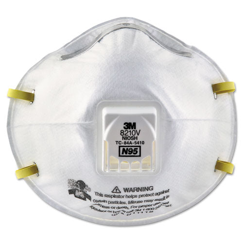 Image of 3M 8210V Particulate Respirator 8210V, N95, Cool Flow Valve, Standard Size, 10/Box