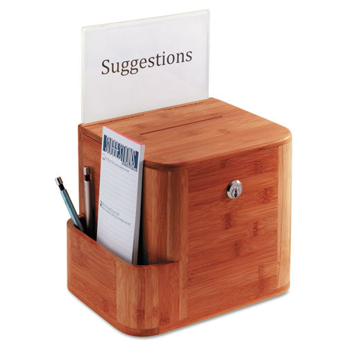 Image of Safco® 4237CY Bamboo Suggestion Boxes, 10 X 8 X 14, Cherry