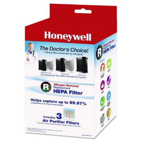 Image of Honeywell HRF-R3 Allergen Remover Replacement HEPA Filters, 6.75 x 10.3, 3/Pack