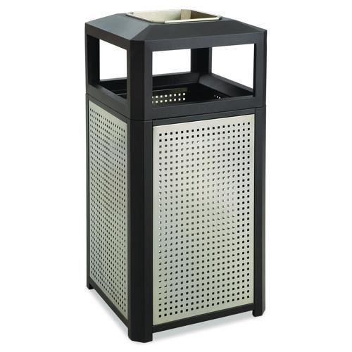 Image of Safco® 9935BL Evos Series Steel Waste Container, 38 gal., Steel, Powder Coated Finish, Black