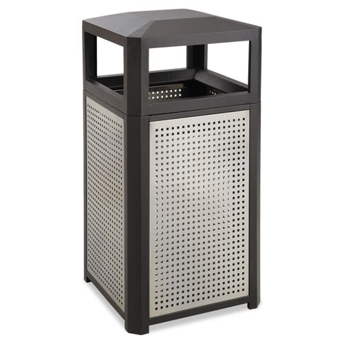 Image of Safco® 9934BL Evos Series Steel Waste Container, 38 gal., Steel, Black