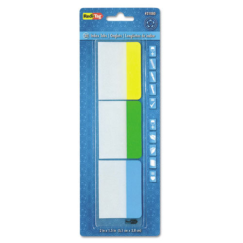 Image of Redi-Tag® B31080 Write-On Index Tabs, 1/5-Cut, Assorted Colors, 2" Wide, 30/Pack