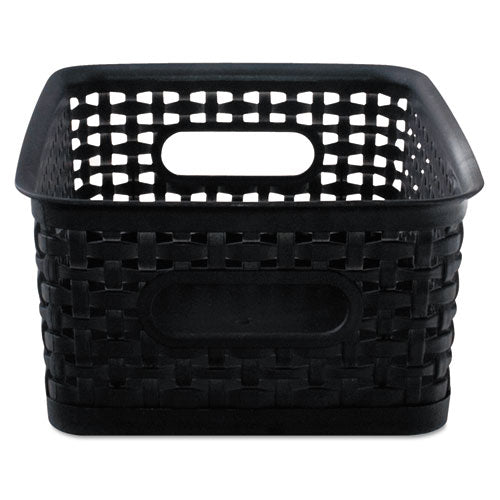 Image of Advantus 40326 Weave Bins, 9.88 X 7.38 X 4, Black, 3/pack