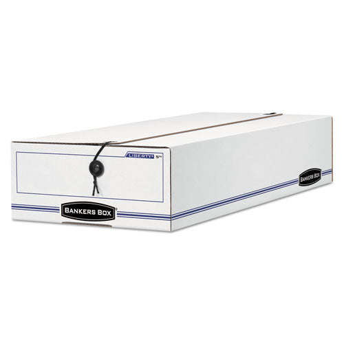 Image of Bankers Box® 00007 Liberty Check And Form Boxes, 9.5" X 23.75" X 4.5", White/blue, 12/carton