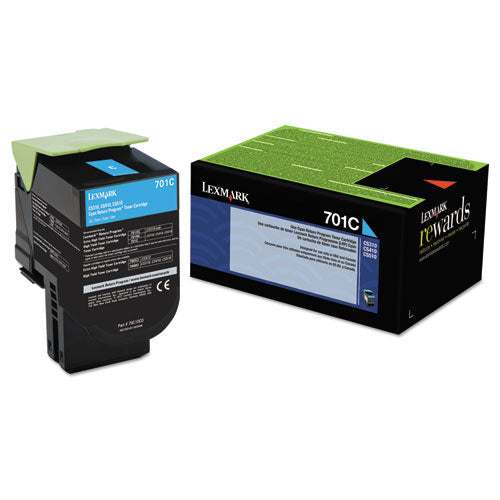 Image of Lexmark 70C10C0 70c10c0 Return Program Toner, 1,000 Page-Yield, Cyan