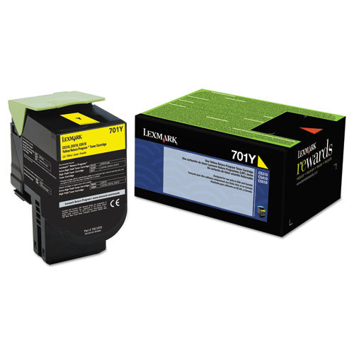 Image of Lexmark 70C10Y0 70c10y0 Return Program Toner, 1,000 Page-Yield, Yellow