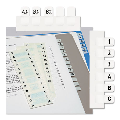 Image of Redi-Tag® B31005 Legal Index Tabs, Preprinted Alpha: A to Z, 1/12-Cut, White, 0.44" Wide, 104/Pack